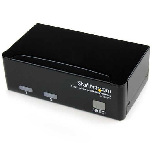 StarTech.com - Conmutador Switch Profesional KVM 2 Puertos Vídeo VGA - USB - Hasta 1920x1440