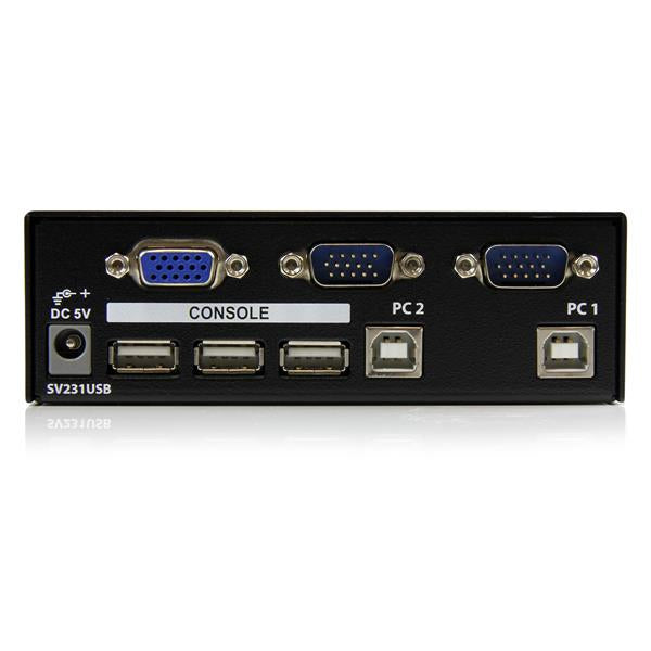 StarTech.com - Conmutador Switch Profesional KVM 2 Puertos Vídeo VGA - USB - Hasta 1920x1440