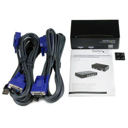 StarTech.com - Conmutador Switch Profesional KVM 2 Puertos Vídeo VGA - USB - Hasta 1920x1440