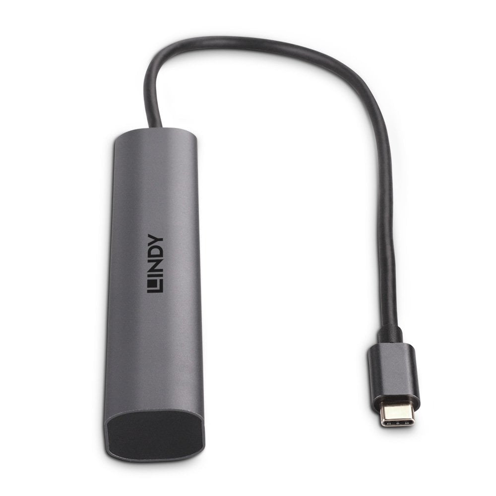 Lindy - 43384 hub de interfaz USB Tipo C 10000 Mbit/s Gris