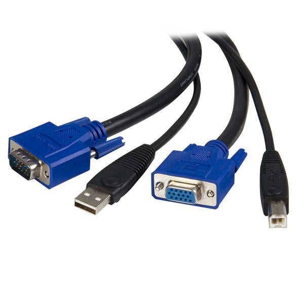 StarTech.com - Cable KVM de 1 8m Todo en Uno VGA USB A USB B HD15 - 6ft Pies 2 en 1