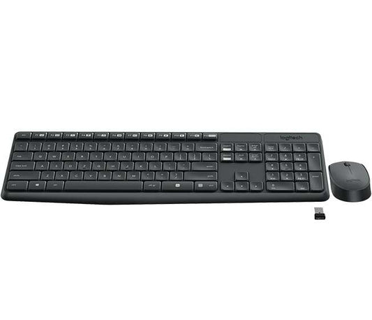 Logitech - MK235 teclado Ratón incluido USB QWERTY Español Gris