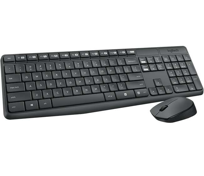 Logitech - MK235 teclado Ratón incluido USB QWERTY Español Gris