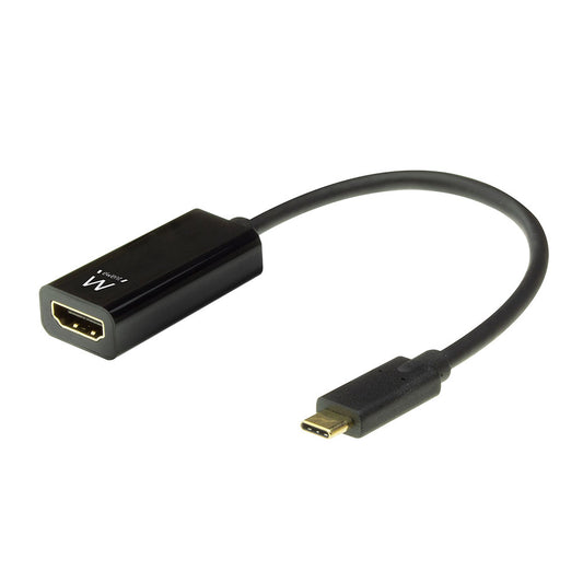 Ewent - EW9823 adaptador de cable de vídeo 0 15 m USB Tipo C HDMI tipo A (Estándar) Negro