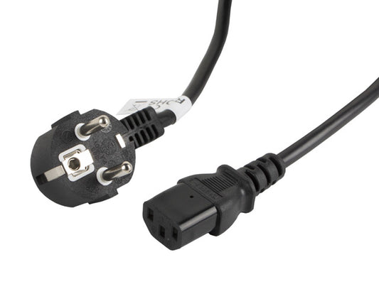 Lanberg - CA-C13C-11CC-0030-BK cable de transmisión Negro 3 m C13 acoplador CEE7/7