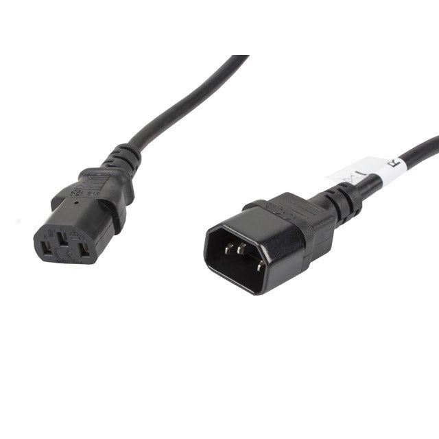 Lanberg - CA-C13E-11CC-0050-BK cable de transmisión Negro 5 m C13 acoplador C14 acoplador