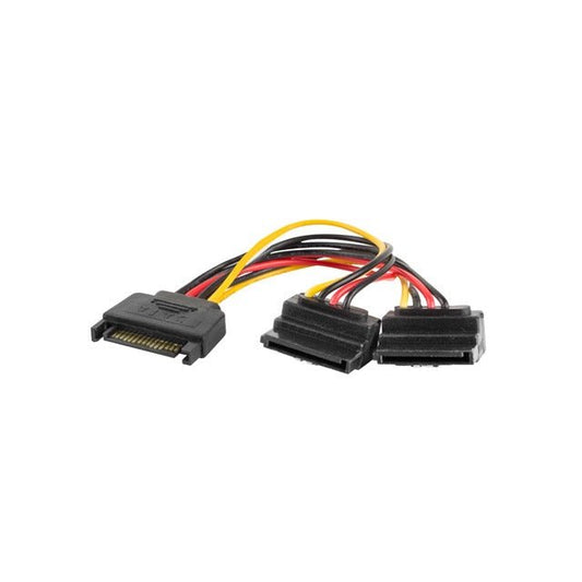 Lanberg - CA-SASA-10CU-0015 cable de SATA 0 15 m SATA de 15 pines 2 x SATA de 15 pines Negro  Rojo  Amarillo