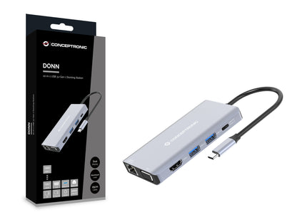 Conceptronic - DONN20G Alámbrico USB 3.2 Gen 1 (3.1 Gen 1) Type-C Gris