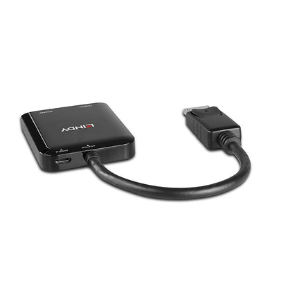 Lindy - 38430 hub de interfaz DisplayPort 21600 Mbit/s Negro