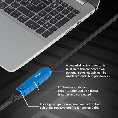 Lindy - 43158 cable USB USB 3.2 Gen 1 (3.1 Gen 1) 8 m USB A Negro