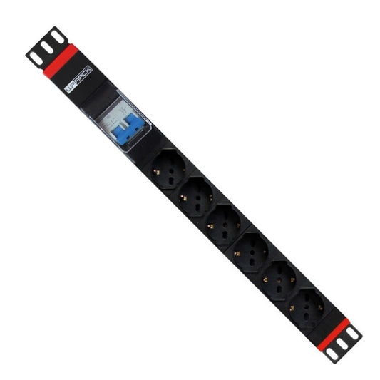 WP - WPN-PDU-G02-06 unidad de distribución de energía (PDU) 1U Negro  Rojo 6 salidas AC