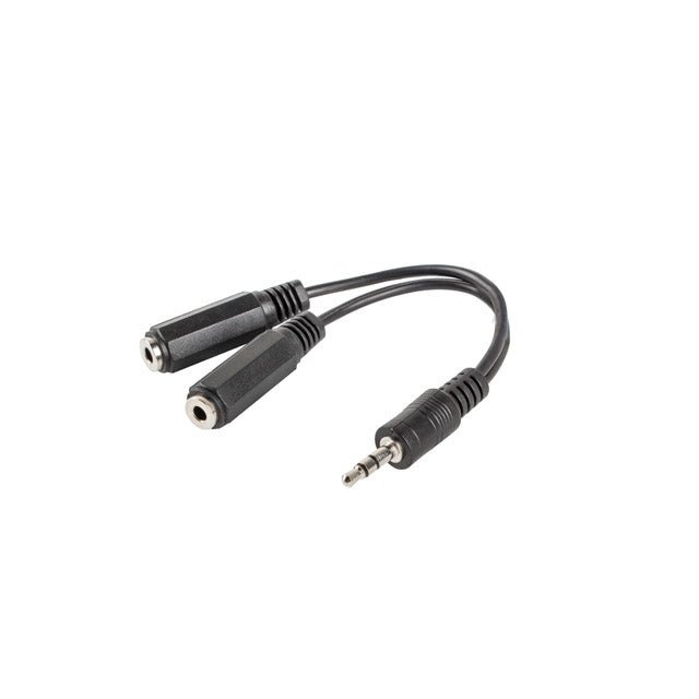 Lanberg - AD-0024-BK cable de audio 0 1 m 3 5mm 2 x 3 5mm Negro