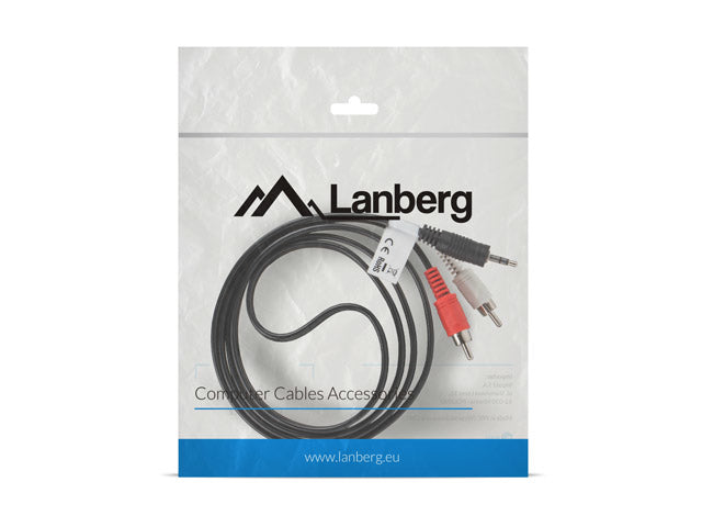 Lanberg - CA-MJRC-10CC-0015-BK cable de audio 1 5 m 3 5mm 2 x RCA Negro