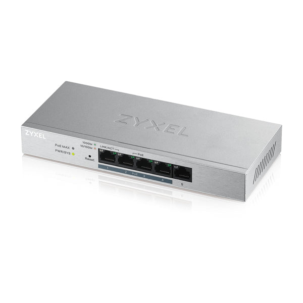 Zyxel - GS1200-5HP v2 Gestionado Gigabit Ethernet (10/100/1000) Energía sobre Ethernet (PoE) Gris