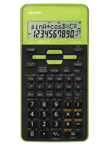 Sharp - EL-531TH calculadora Bolsillo Calculadora científica Negro  Verde