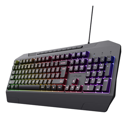 Trust - TRUST TECLADO GTX 836 EVOCX GAMING CABLE USB MULTIMEDIA LUCES RAINBOW LED NEGRO