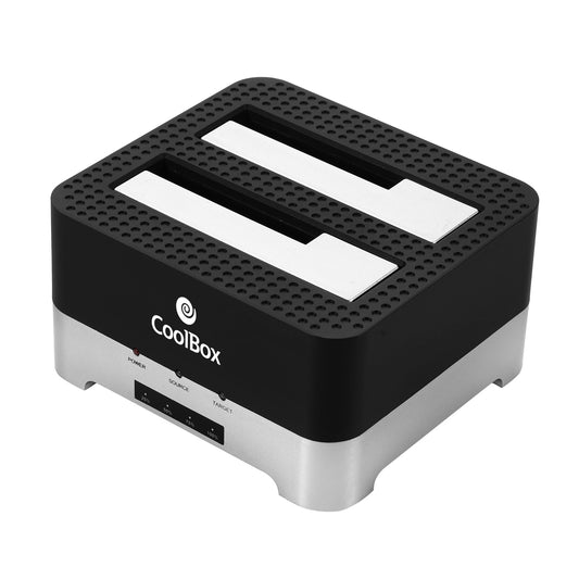 CoolBox - DuplicatorDock 2 USB 3.2 Gen 1 (3.1 Gen 1) Type-B Negro  Plata