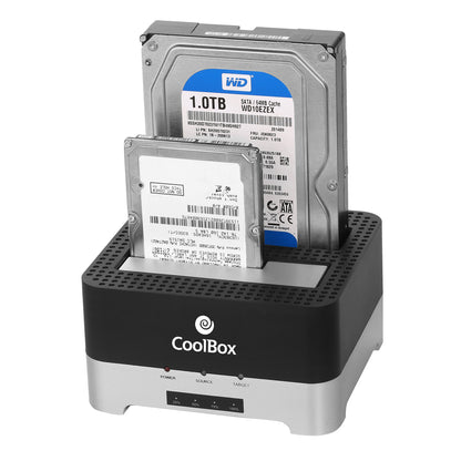 CoolBox - DuplicatorDock 2 USB 3.2 Gen 1 (3.1 Gen 1) Type-B Negro  Plata