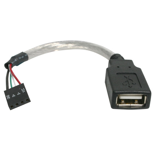 StarTech.com - Cable de 15cm Adaptador Extensor USB 2.0 a IDC 4 pines - Conector a Placa Base - Hembra a Hembra