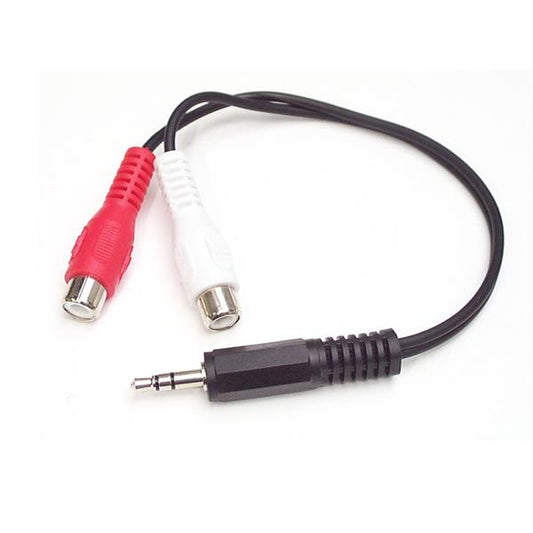 StarTech.com - Cable Convertidor Adaptador Audio 15cm Mini Jack 3 5 mm a RCA Estéreo - Conversor