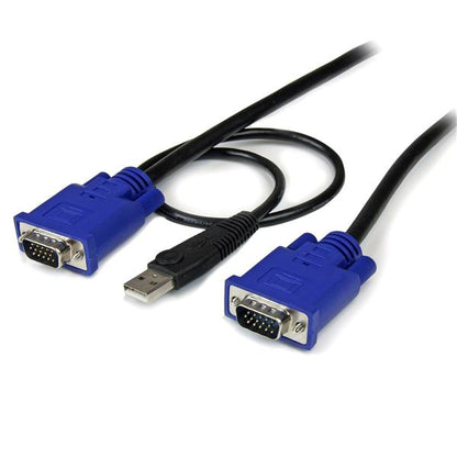 StarTech.com - Cable KVM de 3m Ultra Delgado Todo en Uno VGA USB HD15 - 10ft Pies 2 en 1