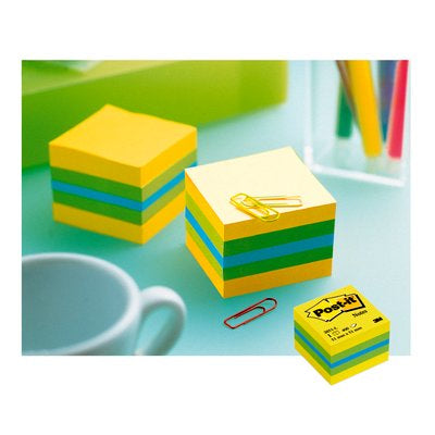 3M - Post-it 2051L nota autoadhesiva Plaza Azul  Verde  Turquesa  Amarillo 400 hojas Autoadhesivo