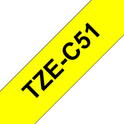 Brother - TZE-C51 cinta para impresora de etiquetas Negro sobre amarillo fluorescente