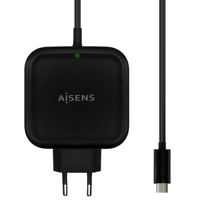 AISENS - Cargador 65W PD3.0 QC3.0 1XUSB-C 1.2M  Negro