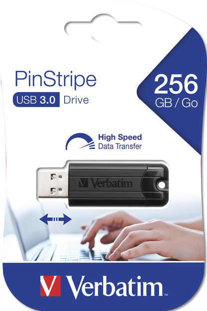 Verbatim - PinStripe 3.0 - Unidad USB 3.0 de 256GB ? - Negro