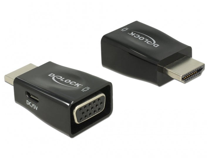 DeLOCK - 65902 cambiador de género para cable HDMI A VGA Negro