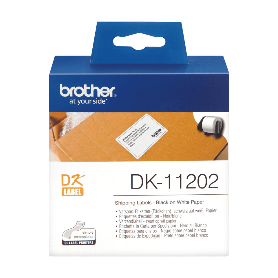 Brother DK-11202 cinta para impresora de etiquetas Negro sobre blanco