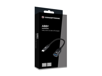 Conceptronic - ABBY18B cambiador de género para cable USB-C USB-A Negro