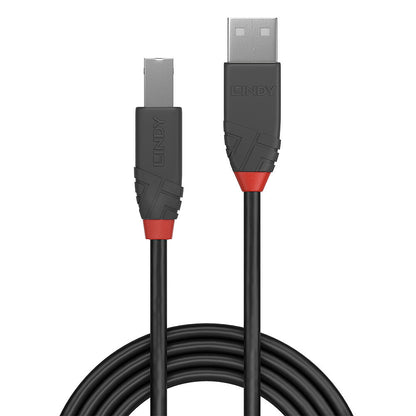 Lindy - 36677 cable USB USB 2.0 10 m USB A USB B Negro  Gris  Rojo