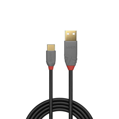 Lindy - 36887 cable USB USB 2.0 2 m USB A USB C Negro  Gris