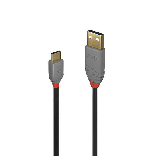 Lindy - 36887 cable USB USB 2.0 2 m USB A USB C Negro  Gris