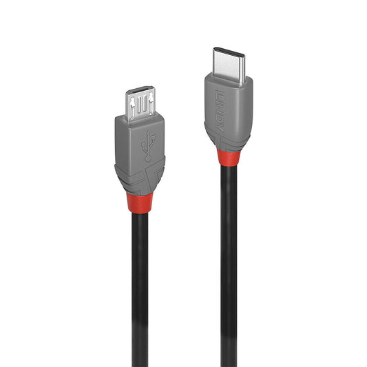 Lindy - 36892 cable USB USB 2.0 2 m USB C Micro-USB B Negro  Gris