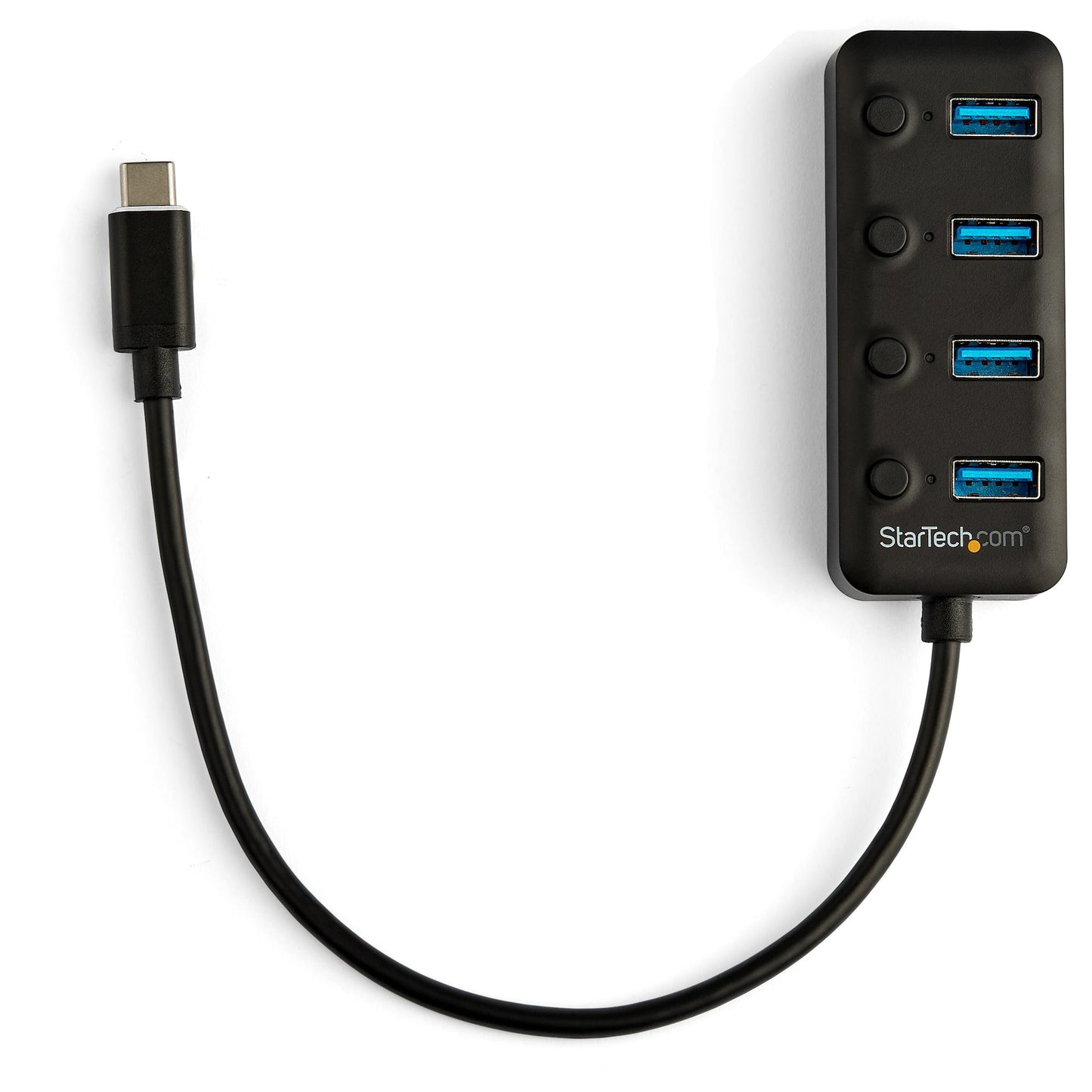 StarTech.com - Hub Ladrón USB C de 4 Puertos - Concentrador USB Tipo C a 4 Puertos USB A con Interruptores Individuales de Encendido/Apagado - USB 3.2 Gen 1 SuperSpeed de 5Gbps - Alimentado por el Bus USB - Portátil - con Cable Incorporado de 25cm