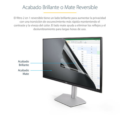 StarTech.com - Filtro de Privacidad de 19 5 Pulgadas 16:9 para Monitor - Pantalla de Privacidad Protector Anti Brillo - Anti Luz Azul con Reducción del 51% - Ángulo de +/- 30°