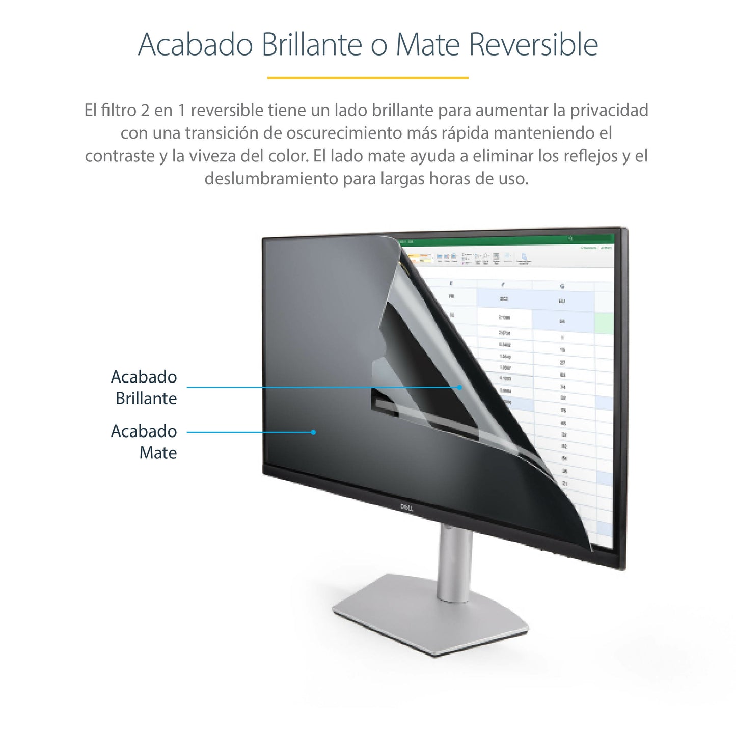 StarTech.com - Filtro de Privacidad de 23 6 Pulgadas 16:9 para Monitor - Pantalla de Privacidad Protector Anti Brillo - Anti Luz Azul con Reducción del 51% - Ángulo de +/- 30°