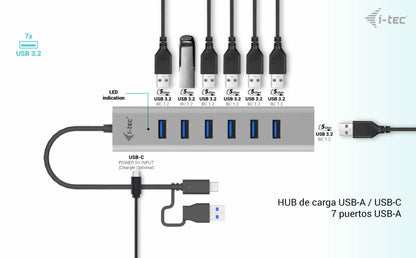 i-tec - USB-C Charging Metal HUB 7 Port