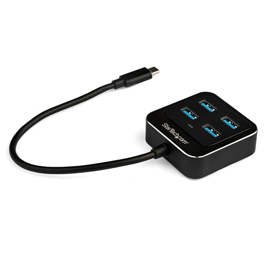 StarTech.com - Hub Concentrador USB C de 4 Puertos - Ladrón USB Tipo C a 4 Puertos USB A - Hub USB Tipo C USB 3.2 Gen 2 de 10Gbps - Alimentado por el Bus - Hub Compacto USB-C a USB para Portátil - de Aluminio