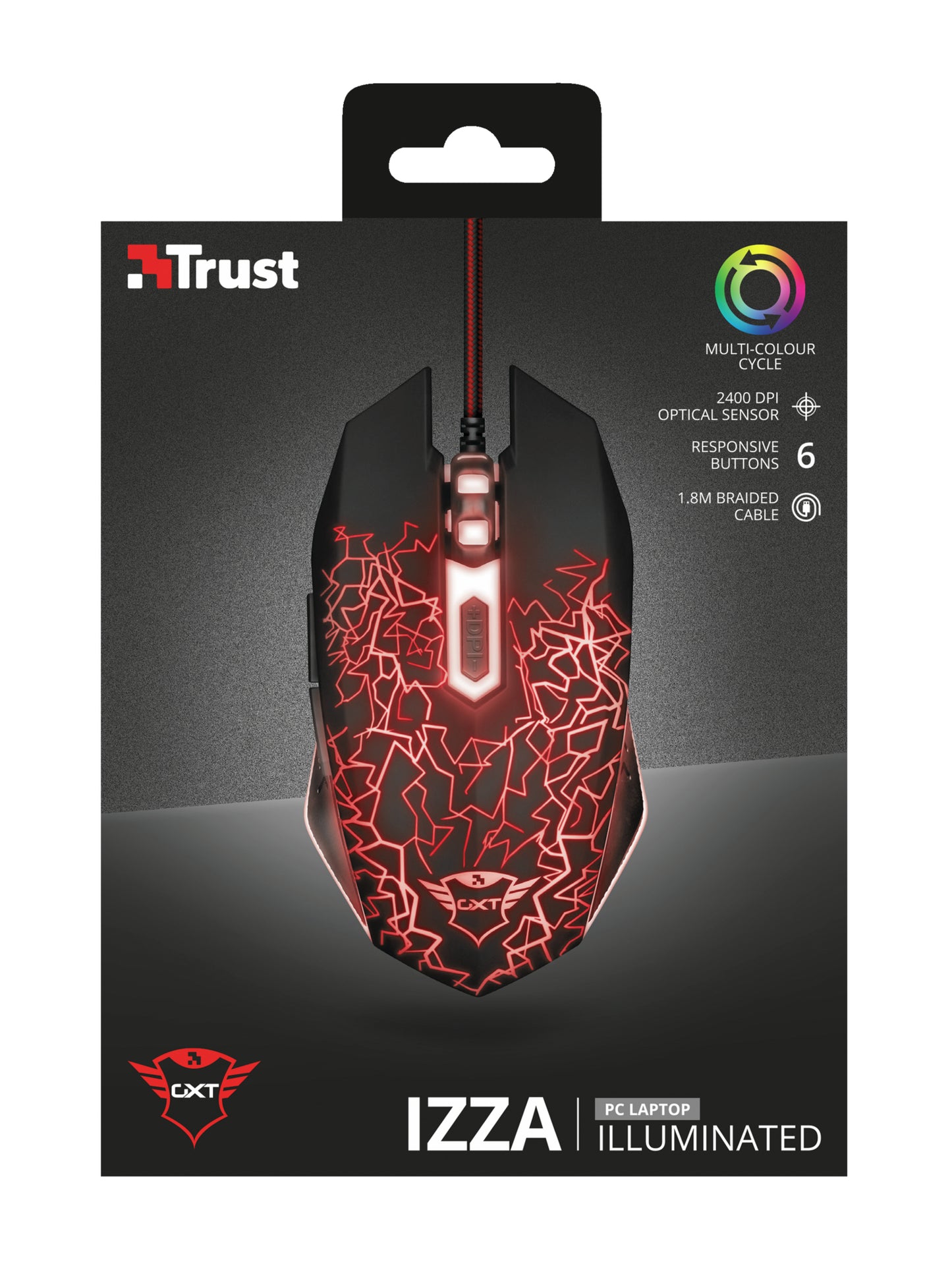 Trust - GXT 105 ratón Juego Ambidextro USB tipo A 2400 DPI