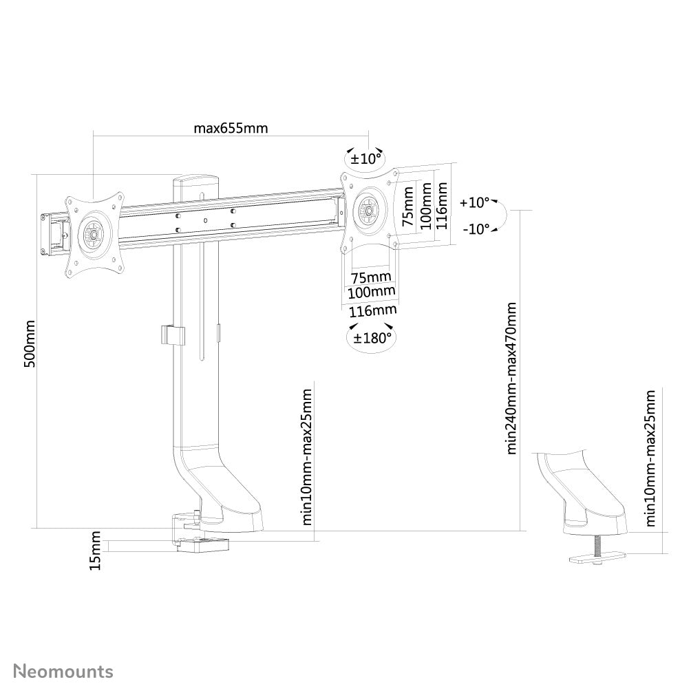 Neomounts - Soporte de escritorio para monitor