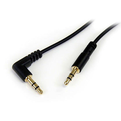 StarTech.com - Cable de 1 8m de Audio Estéreo de 3 5mm Acodado en Ángulo a la Derecha - Macho a Macho