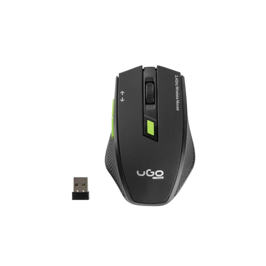 uGo - MY-04 ratón Oficina mano derecha RF inalámbrico Óptico 1800 DPI