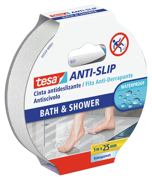 TESA - Anti slip bath & shower 5mx25mm Cinta antideslizante para baño Transparente