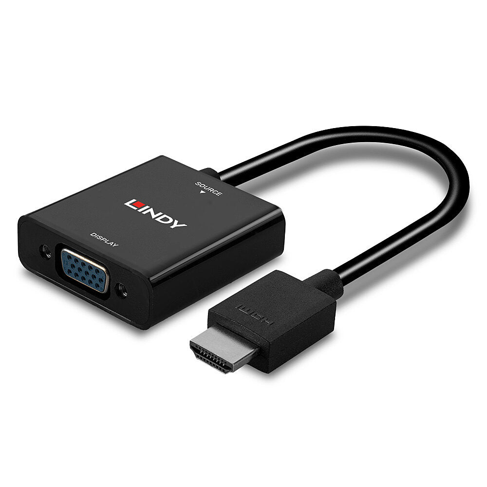 Lindy - 38291 adaptador de cable de vídeo 0 1 m HDMI tipo A (Estándar) VGA (D-Sub) Negro