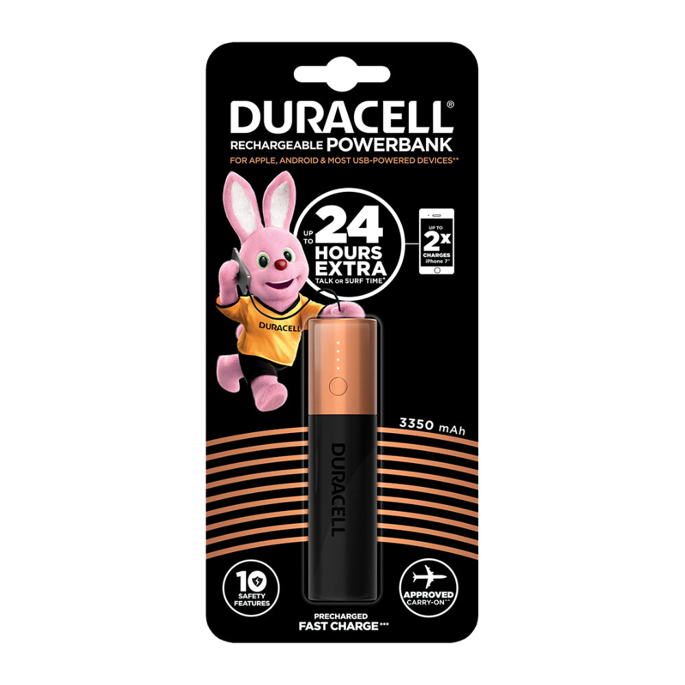 Duracell - 5002730 batería externa 3350 mAh Negro  Oro