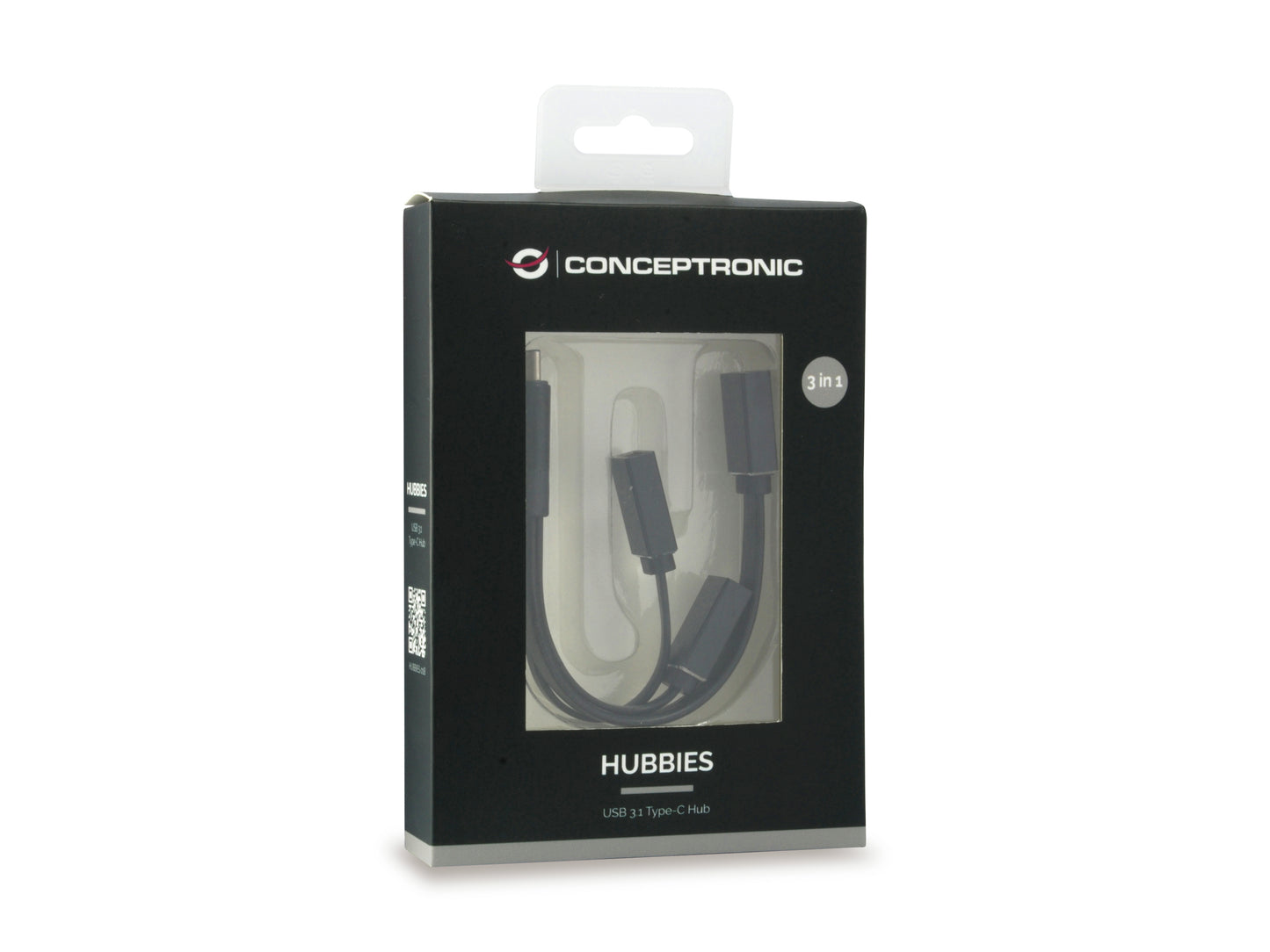 Conceptronic - HUBBIES01B hub de interfaz USB 3.2 Gen 2 (3.1 Gen 2) Type-C 5000 Mbit/s Negro