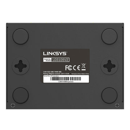 Linksys - Switch Gigabit de escritorio para empresas con 5 puertos (LGS105)